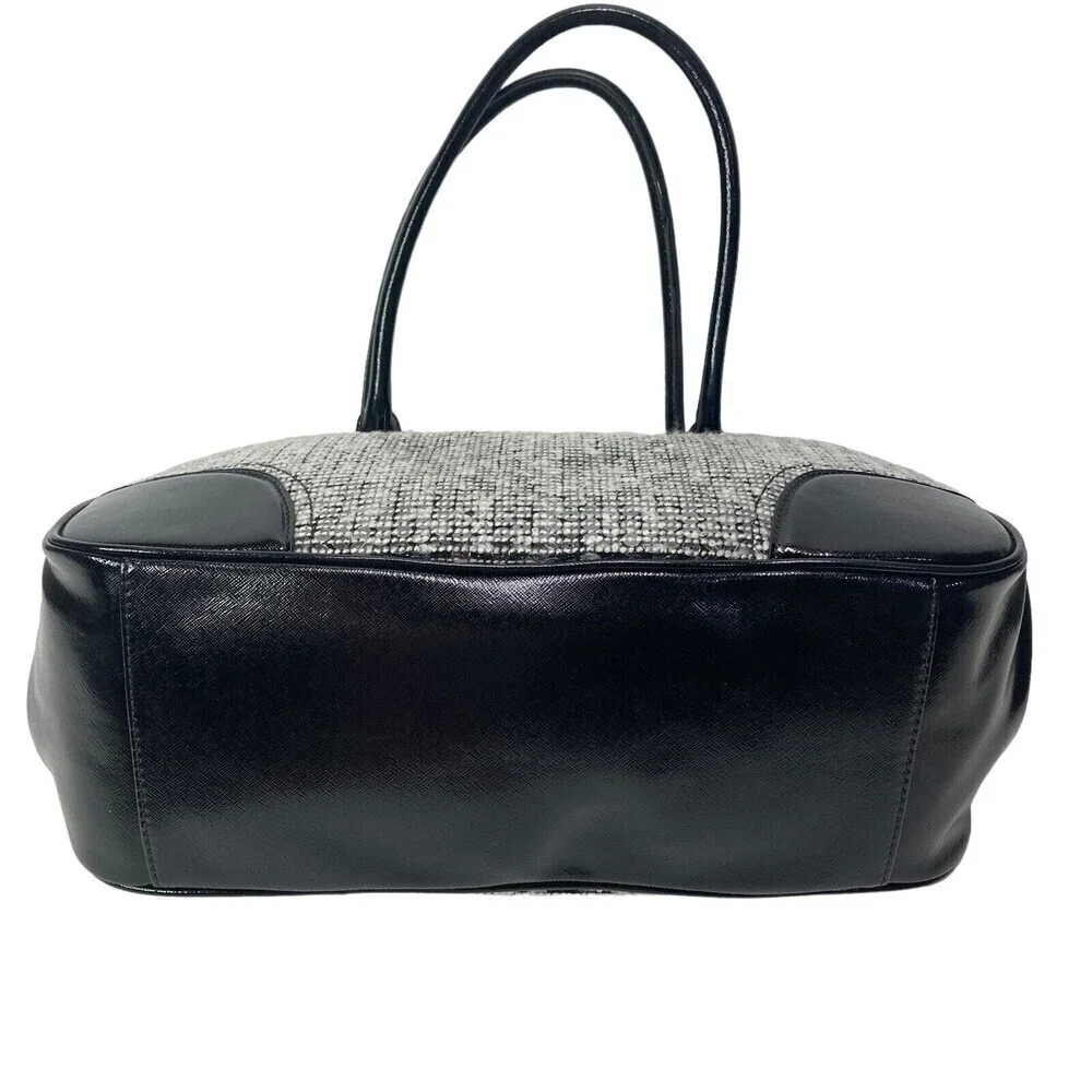 NWT NINE WEST‎ Handbag Satchel Double Handle Black White Sequins  15x10x5.5
